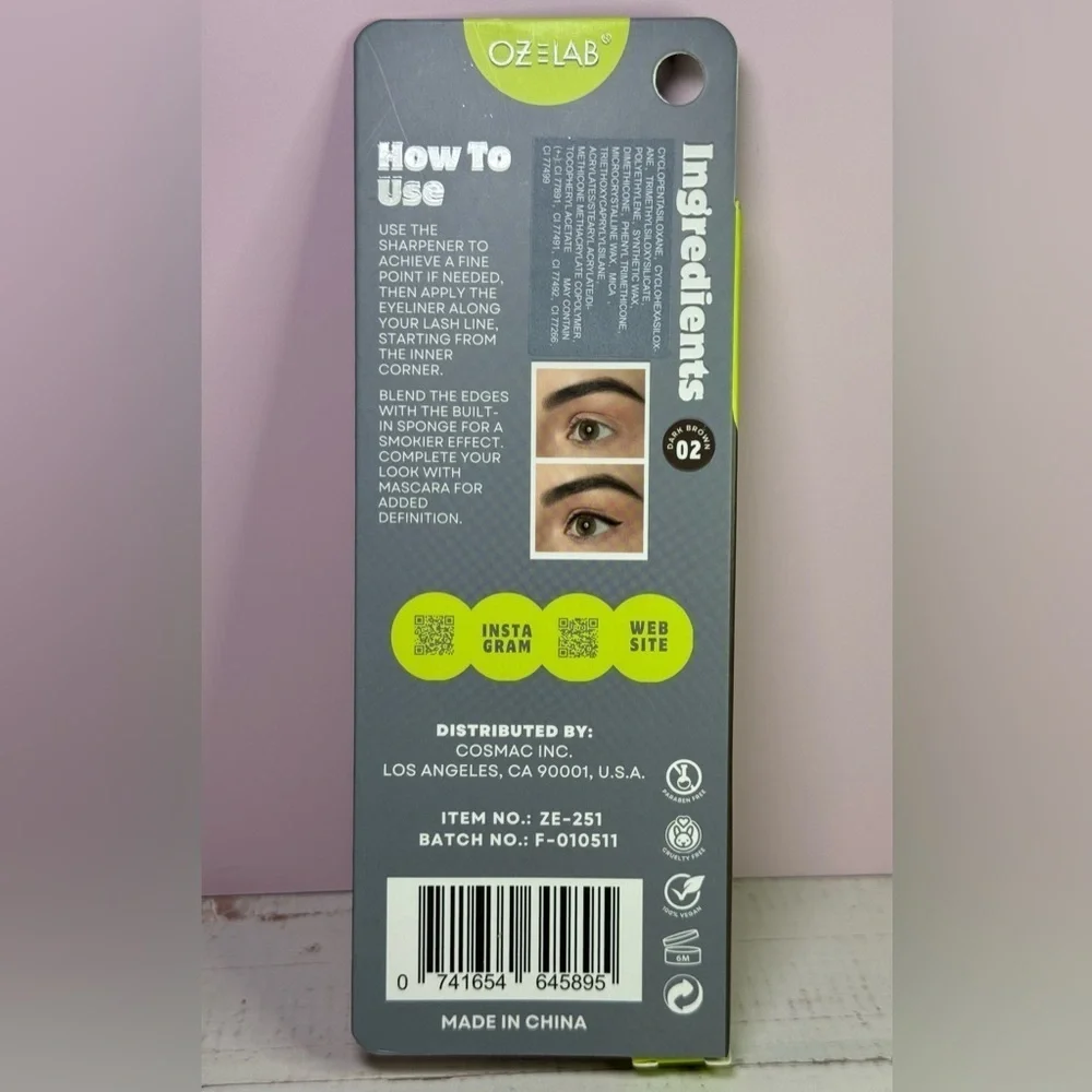 OZ LAB GLIDE N Go - Gel Eyeliner NIB (Dark Brown)